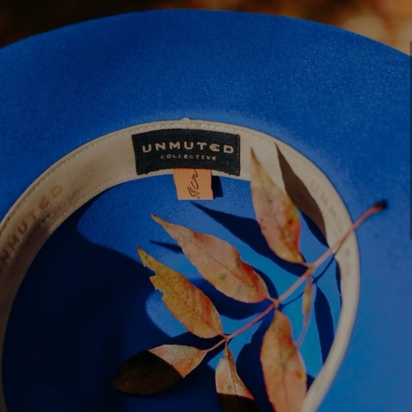 Unmuted-Ibiza Royal Blue Wide-Brim Hat - Picture 3 of 11